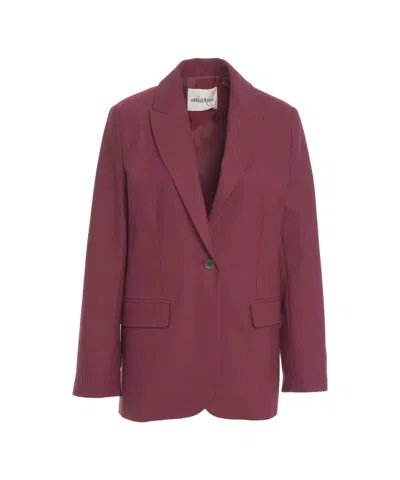Ottod'ame Single-breasted Blazer With Classic Notch Lapel In Red