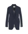 Ottod'ame Single-breasted Blazer With Contrasting Back Panel And Pinstripes In Blue