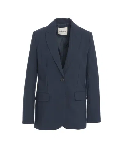 Ottod'ame Single-breasted Blazer With Notch Lapel In Blue