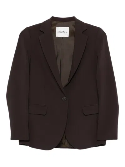 Ottod'ame Single-breasted Notched-lapel Jacket In Brown