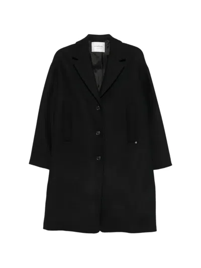 Ottod'ame Single-breasted Notched-lapels Coat In Black