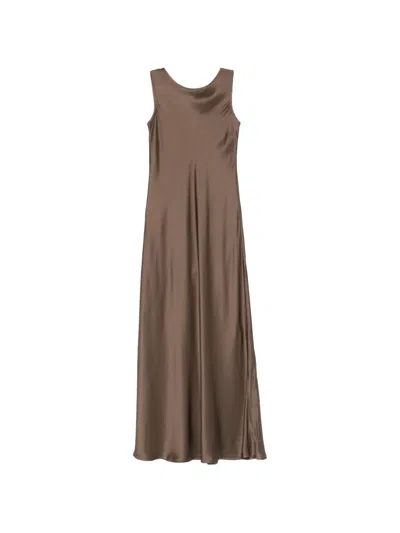 Ottod'ame Sleeveless Maxi Dress In Brown