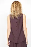 OTTOD'AME SLEEVELESS SHELL TOP IN BROWN
