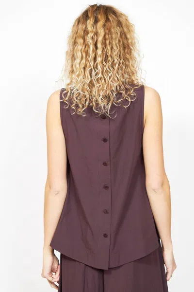 Ottod'ame Sleeveless Shell Top In Brown In Red