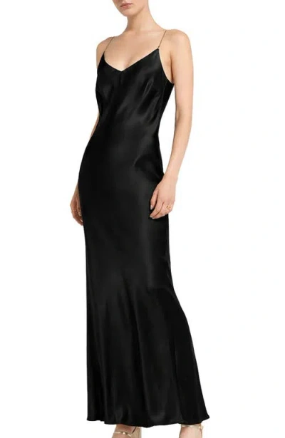 Ottod'ame Slip Dress In Viscose In Black