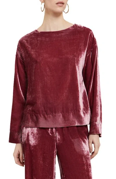 Ottod'ame Soft Velvet Blouse In Red