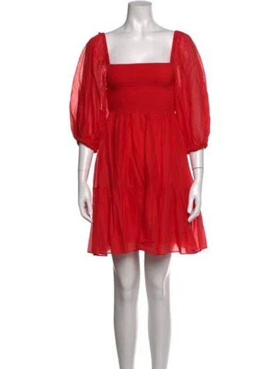 Pre-owned Ottod'ame Square Neckline Mini Dress W/ Tags In Red