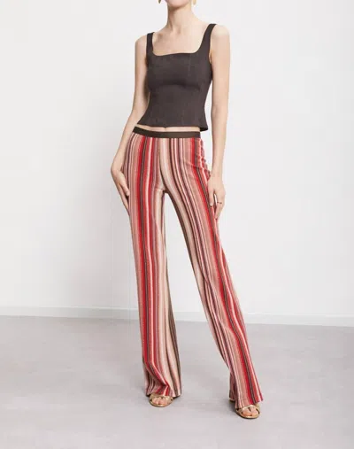 Ottod'ame Stripe Print Knit Pants In Lampone