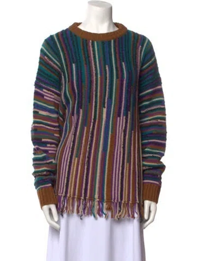 Pre-owned Ottod'ame Striped Crew Neck Sweater In Multi