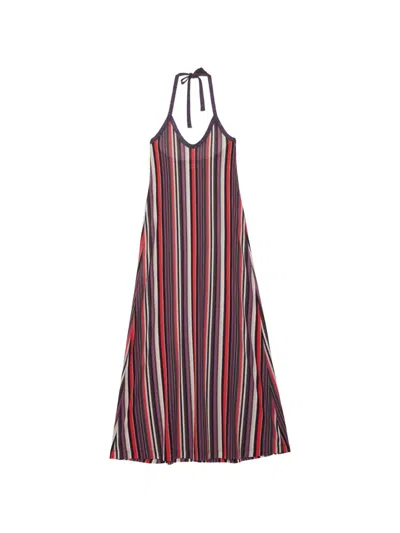 Ottod'ame Striped Maxi Dress In Multi