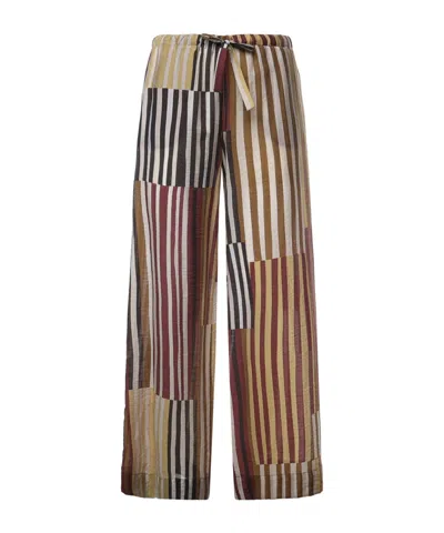 Ottod'ame Striped Wide-leg Pants In Multi