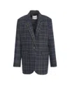 Ottod'ame Tailored Blazer With Classic Plaid Pattern In Gray