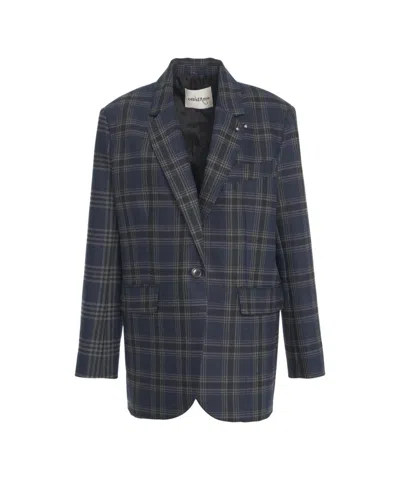 OTTOD'AME TAILORED BLAZER WITH CLASSIC PLAID PATTERN