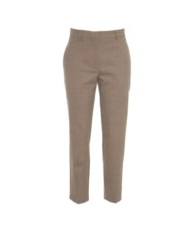 Ottod'ame Tapered Ankle-length Trousers With Classic Pockets In Brown