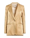 Ottod'ame Trésor Woman Blazer Sand Size 10 Viscose, Linen, Polyamide In Multi