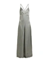 Ottod'ame Trésor Woman Jumpsuit Grey Size 10 Viscose, Linen, Polyamide In Gray