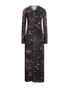 Ottod'ame Trésor Woman Maxi Dress Black Size 10 Viscose, Elastane