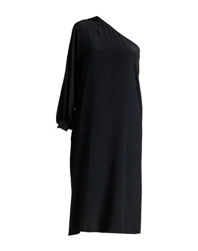 Ottod'ame Trésor Woman Midi Dress Black Size 6 Acetate, Silk