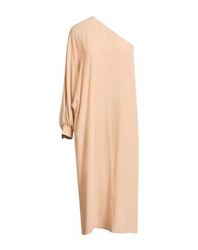 Ottod'ame Trésor Woman Midi Dress Blush Size 4 Acetate, Silk In Brown