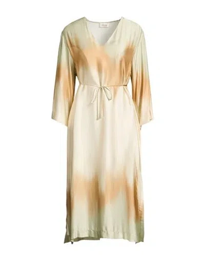 Ottod'ame Trésor Woman Midi Dress Light Green Size 10 Viscose In Multi