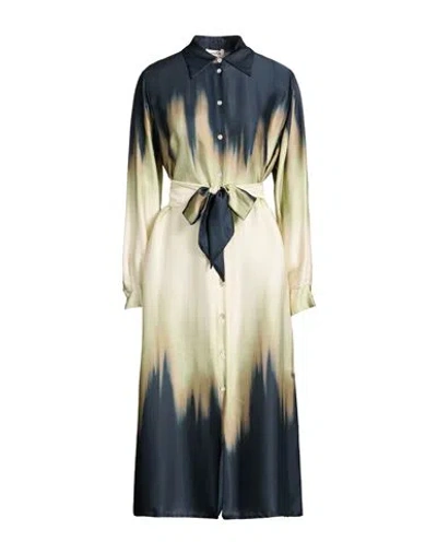 Ottod'ame Trésor Woman Midi Dress Midnight Blue Size 10 Viscose