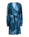 Ottod'ame Trésor Woman Mini Dress Navy Size 10 Viscose In Blue