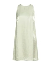 Ottod'ame Trésor Woman Mini Dress Sage Green Size 10 Viscose, Linen, Polyamide In Green
