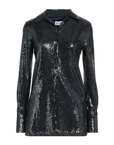 Ottod'ame Trésor Woman Shirt Midnight Blue Size 8 Polyamide, Elastane, Metallic Fiber