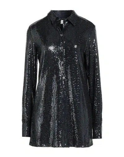 Ottod'ame Trésor Woman Shirt Midnight Blue Size 8 Polyamide, Elastane, Metallic Fiber