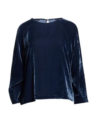 Ottod'ame Trèsor Woman Top Navy Size 8 Rayon, Polyamide In Blue
