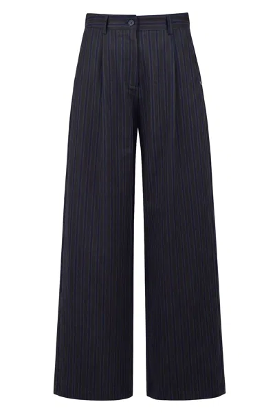 Ottod'ame - Trousers - 480331 - Blue/ Brown In Black