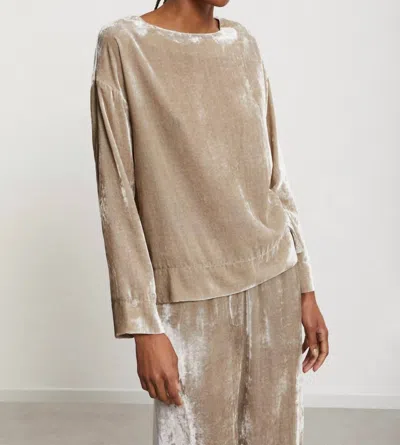 Ottod'ame Velvet Blouse In Stone In White