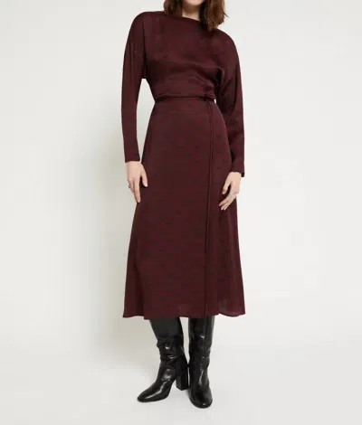 Ottod'ame Viscose Long Dress In Red In Brown