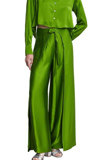 Ottod'ame Viscose Sarong Trousers In Green