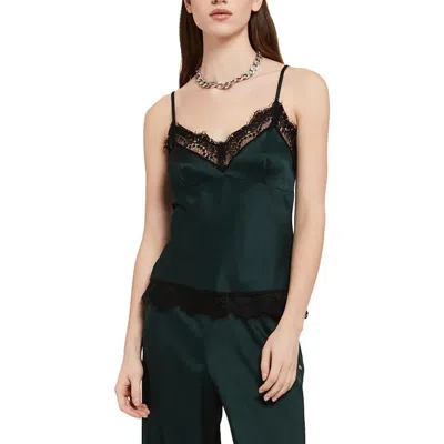 Ottod'ame Viscose Top With Lace In Green