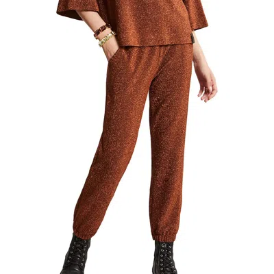 Ottod'ame Viscose Trousers With Lurex In Brown