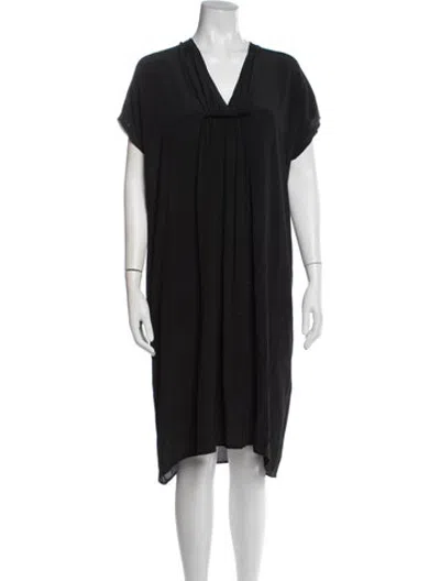 Pre-owned Ottod'ame V-neck Knee-length Dress In Blue