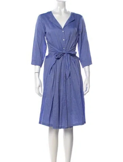 Pre-owned Ottod'ame V-neck Midi Length Dress In Blue