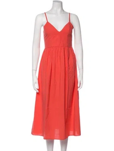 Pre-owned Ottod'ame V-neck Midi Length Dress In Orange