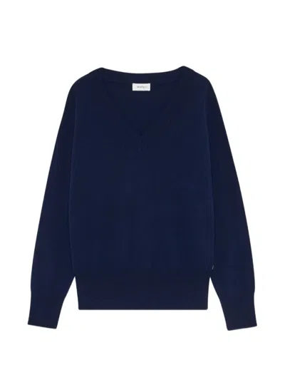 Ottod'ame V-neck Sweater In Blue