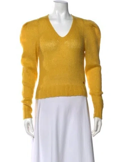 Pre-owned Ottod'ame V-neck Sweater In Yellow