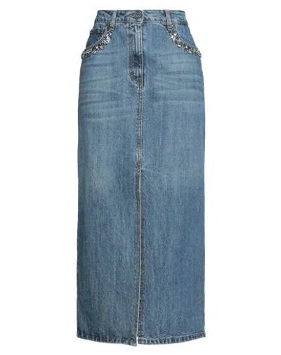 Ottod'ame We Love Denim Woman Denim Skirt Blue Size 10 Cotton