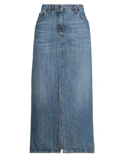 Ottod'ame We Love Denim Woman Denim Skirt Blue Size 10 Cotton