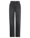 Ottod'ame We Love Denim Woman Jeans Charcoal Size 32 Cotton In Black