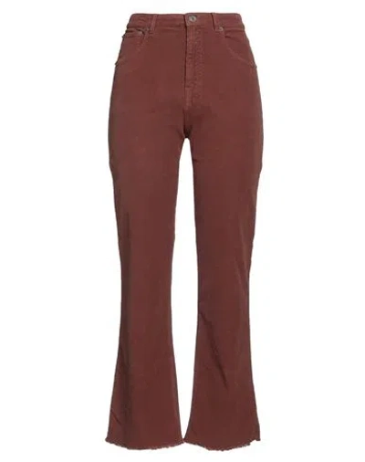 Ottod'ame We Love Denim Woman Pants Chocolate Brown Size 32 Cotton, Elastane