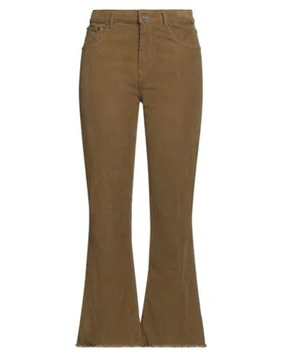 Ottod'ame We Love Denim Woman Pants Khaki Size 32 Cotton, Elastane In Brown