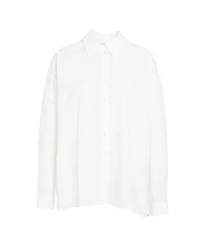 Ottod'ame White Cotton Blouse With Classic Collar
