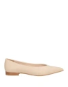 Ottod'ame Woman Ballet Flats Beige Size 10 Leather