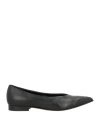 Ottod'ame Woman Ballet Flats Black Size 10 Leather