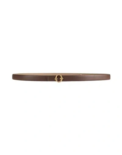 Ottod'ame Woman Belt Chocolate Brown Size 36 Leather